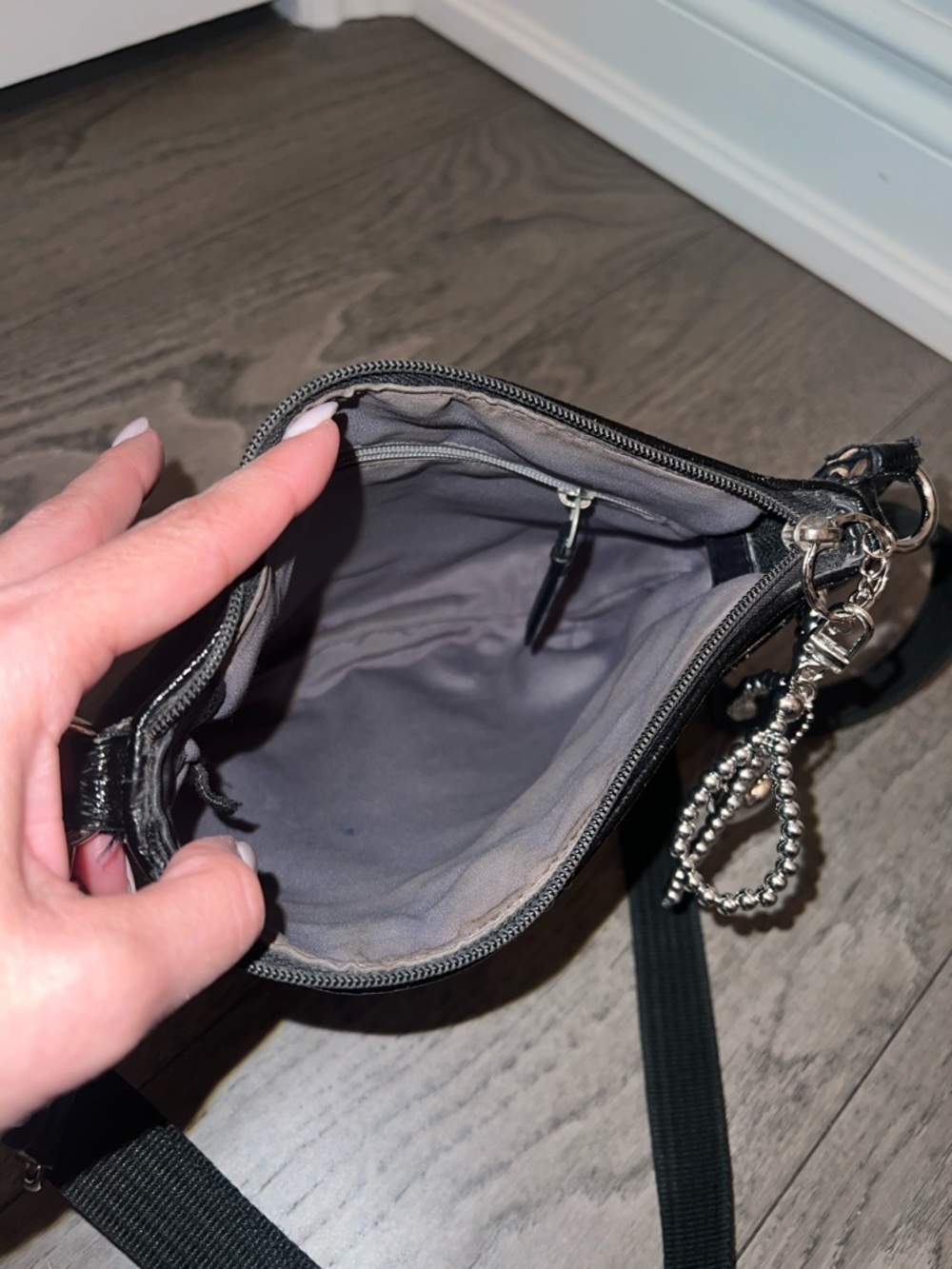 🖤 Coach Black Signature Jacquard Crossbody with Silver Charm - Picture 9 of 9